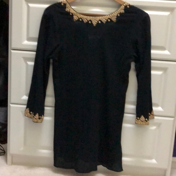 Sulu black tunic with Gold embroidery - Picture 2 of 4